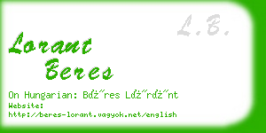 lorant beres business card